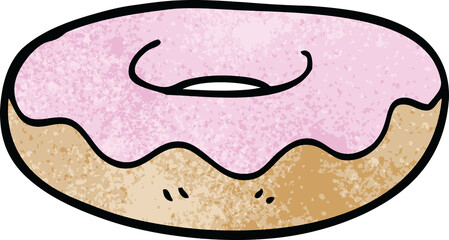 cartoon doodle iced donut