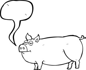 speech bubble cartoon huge pig