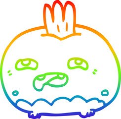 rainbow gradient line drawing cartoon happy root vegetable