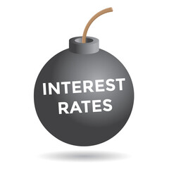 interest rates bomb, financial, banking, vector illustration 