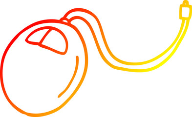 warm gradient line drawing cartoon old computer mouse