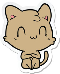 Obraz premium sticker of a cartoon happy cat