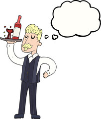 thought bubble cartoon waiter