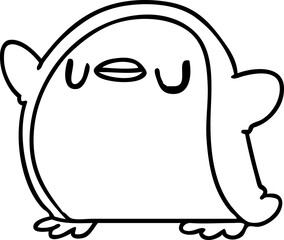 line drawing kawaii of a cute penguin