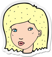 sticker of a cartoon female face