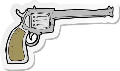 sticker of a cartoon gun