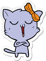 sticker of a cartoon cat