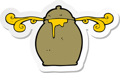 sticker of a cartoon honey pot