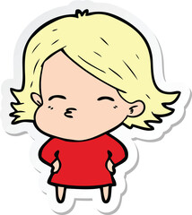 sticker of a cartoon woman