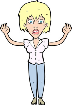 cartoon woman stressing out