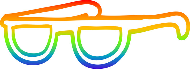 rainbow gradient line drawing cartoon cool sunglasses