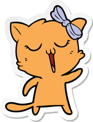 sticker of a cartoon cat