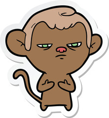 sticker of a cartoon monkey
