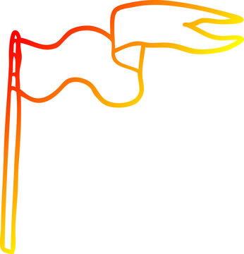 recommend clip art: warm gradient line drawing cartoon flag