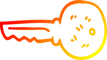warm gradient line drawing cartoon gold key