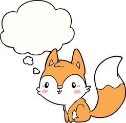 cartoon fox and thought bubble