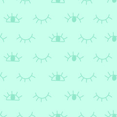 Hand drawn seamless pattern with close and open eyes. Design for wrapping paper. Eye pattern background.