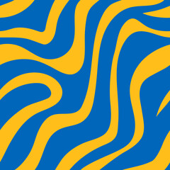 Seamless pattern with blue and yellow waves. Ukrainian national flag colours tileable wallpaper.