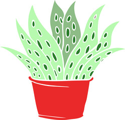 cartoon doodle house plant