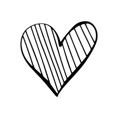 Heart in doodle style. Symbol of Valentine's Day and love. Shapes For Create Your Own Art. Abstract contemporary modern trendy vector. Design for card, print , logos, branding, mood boards, poster