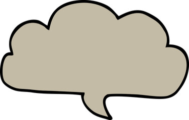 cartoon doodle cloud speech bubble