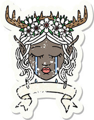 elf druid character face with banner illustration