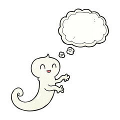 thought bubble textured cartoon ghost