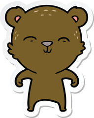 sticker of a happy cartoon bear