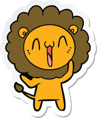 sticker of a happy cartoon lion