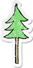 retro distressed sticker of a cartoon tree symbol