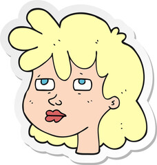 sticker of a cartoon female face