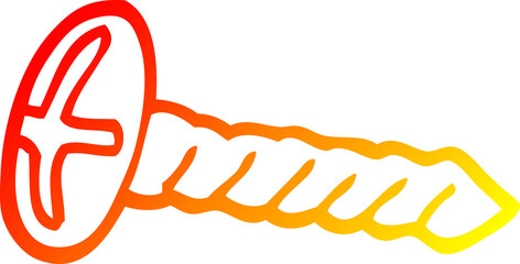 warm gradient line drawing cartoon metal screw