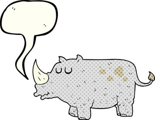 comic book speech bubble cartoon rhino