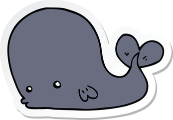 sticker of a cartoon whale
