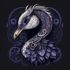 swan symbol steampunk created using AI Generative Technology