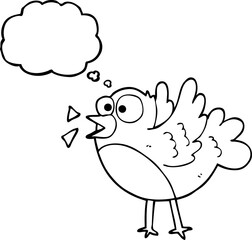 thought bubble cartoon bird