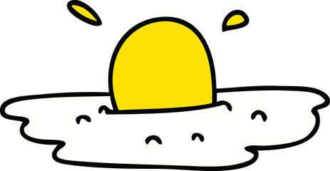 quirky hand drawn cartoon fried egg