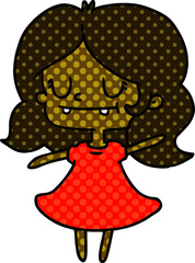 cartoon of cute kawaii girl