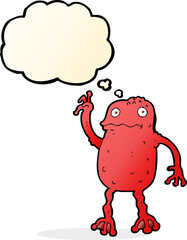 cartoon poisonous frog with thought bubble