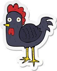 sticker of a cartoon chicken