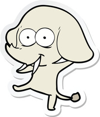 sticker of a happy cartoon elephant
