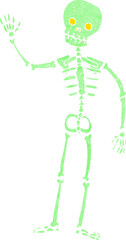 cartoon waving skeleton