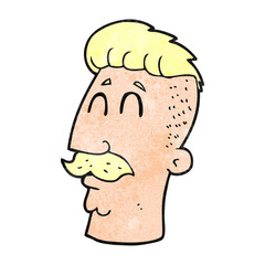 textured cartoon man with hipster hair cut