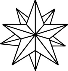 black line tattoo of a star