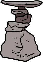 cartoon doodle stacked rocks