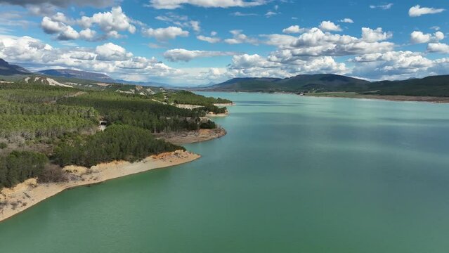 Water. Yesa Reservoir. Pyrenees sea