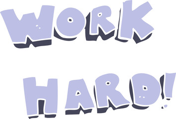 flat color illustration of a cartoon work hard symbol