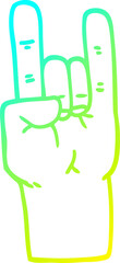cold gradient line drawing cartoon rock music hand