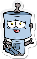 sticker of a cartoon robot