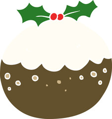 flat color style cartoon christmas pudding